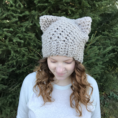 Ravelry Cattitude Cat Ear Hat pattern by Pippin