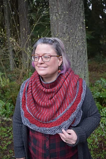Capitol Hill Shawl wrapped by Pat Brunner with Kerry Graber for BK Collective and Jorstad Creek Yarns