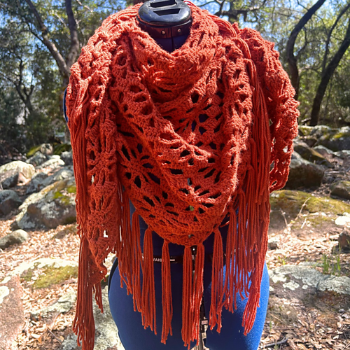Timeless Diamond Lace Triangle Shawl