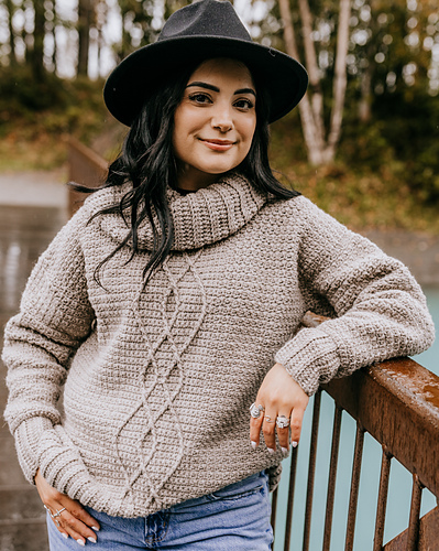 Ravelry: Aelia Cable Crochet Sweater pattern by Jennifer Renaud