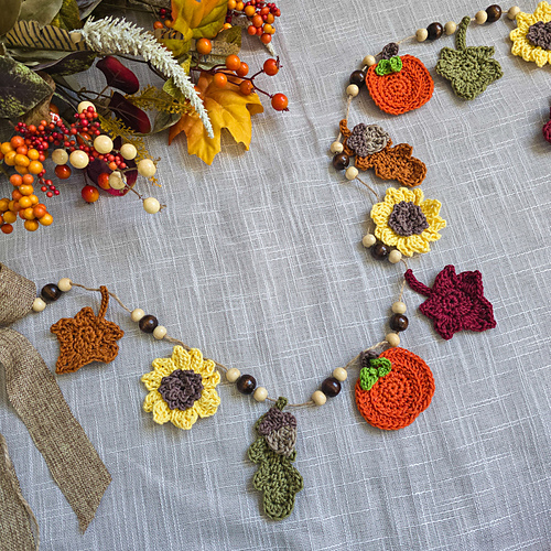 Autumn Gathering Crochet Garland