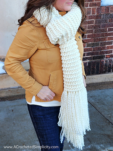 Ravelry: Knit Look Crochet Garter Stitch Scarf pattern by Jennifer Renaud