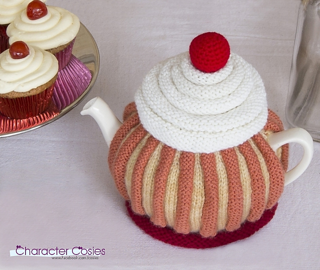 Ravelry Cupcake Tea Cosy pattern by Jenny Whitehead