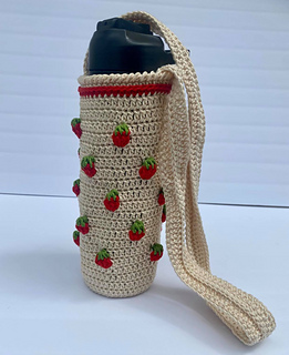 Ravelry: Strawberry Water Bottle Holder pattern by Jessica Garcia-Velez