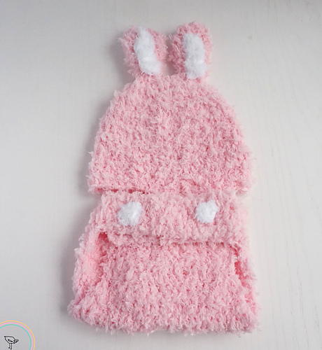 Bunny Hat and Diaper Cover Set photo 1
