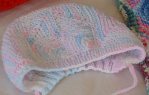 Entire hat, except cord, done with a single strand of yarn. Only two ends to weave in!!