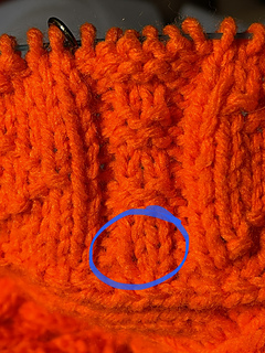 2923-02-15 Wishing there were a couple of purled rows at the base of the middle rib. 