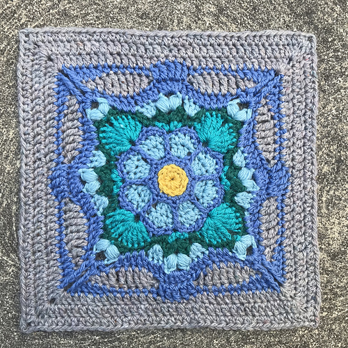 Blue Cascade Afghan Square photo 5