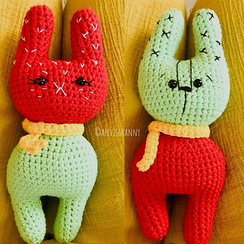 Two Headed Pattern Ravelry: 2 headed bunny, strawberry and cactus pattern by Joy PhamSontakke
