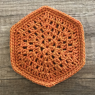 Week 1 Plain Hexie B in color 961 Mersey