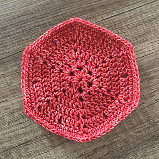 Week 5 Plain Hexie A in color 823 Carnelian