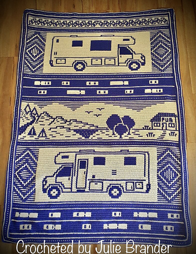 Camper Pattern Print Blanket