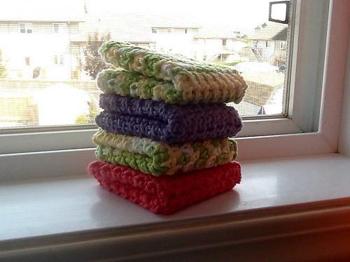 Three Color Simple Stitch Dishcloth photo 4