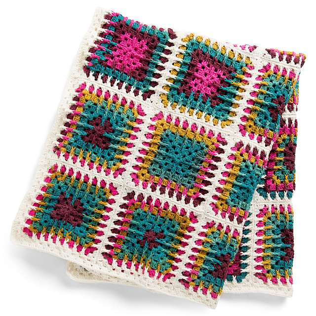 Ravelry Kaleidoscope Throw pattern by Red Heart Design Team