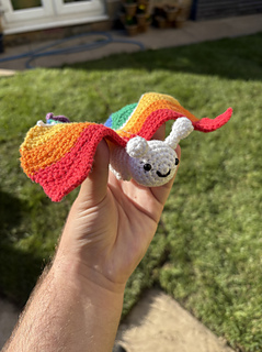 Biv the butterfly being held.