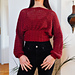 Crochet Cropped Bishop Sleeve Sweater pattern