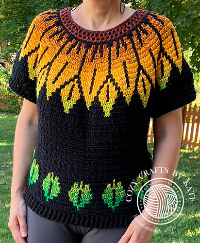 Sunflower Overlay Mosaic Sweater