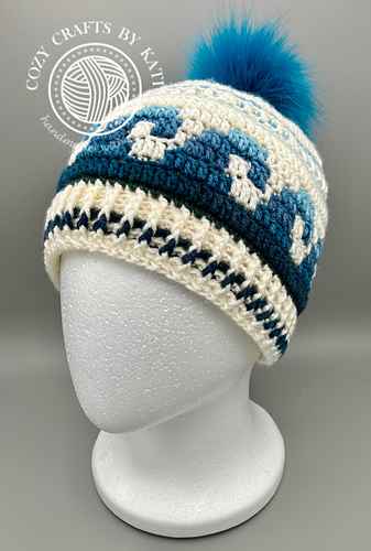 Blue Wave Overlay Mosaic Hat