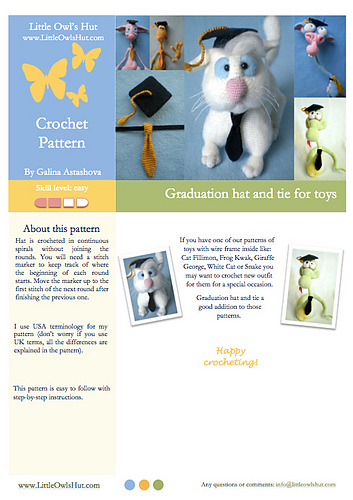 019 Graduation hat and tie for toys photo 3