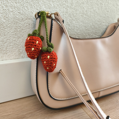 Strawberry bag charm