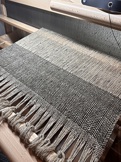 Fancy herringbone, reverse engineered from WeavingintheBone cloth; with Donegal mohair tweed single
