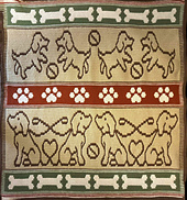 Whimsical Doggy Blanket
Full Sized Blanket
Overlay Mosaic Crochet
Pattern and Chart
