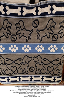 Whimsical Doggy Blanket
Full Sized Blanket
Overlay Mosaic Crochet
Pattern and Chart