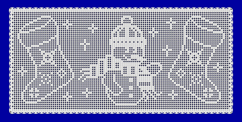 Christmas Stocking Table Runner
Filet Crochet
Pattern 
Charts and Written Row by Row