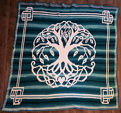 This is the fronts side of the blanket, it will fit a queen size with overhang, and a be a nice topper for a King size bed. 