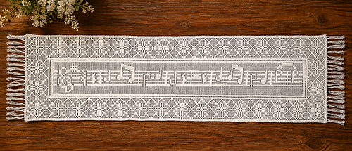Amazing Grace Musical Notes Scarf
Filet Crochet Pattern and Charts