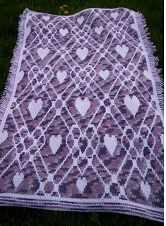 Plaid Hearts Throw
Back View -using Negative Stitch (Instructions included)
Overlay Mosaic Crochet
Pattern & Chart