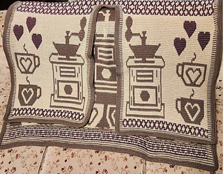 Comfy Coffee Blanket Wrap - Overlay Mosaic Crochet Pattern - Front View