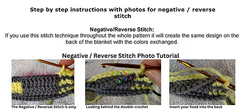 LovePrints Bovine Highlander Blanket
Overlay Mosaic Crochet Pattern and Chart
Photo tutorial on negative/reverse stitch