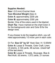 LovePrints Bovine Highlander Blanket
Overlay Mosaic Crochet Pattern and Chart
Supplies Needed