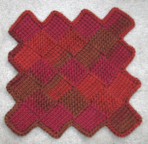 Tunisian Crochet Entrelac Dishcloth Variation 2 photo 1