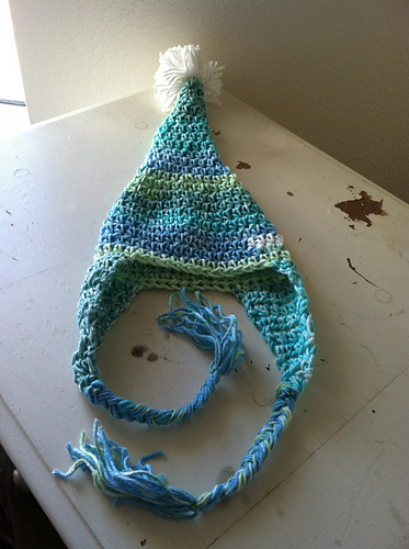 Striped Pixie Earflap Hat photo 4