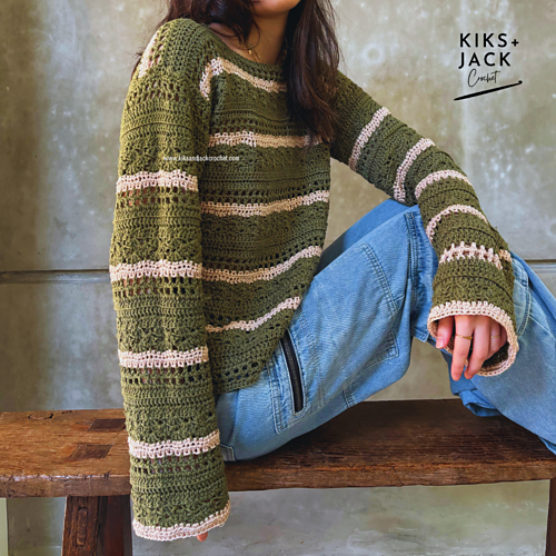 "Crochet is Love" Long Sleeve Sweater photo 2