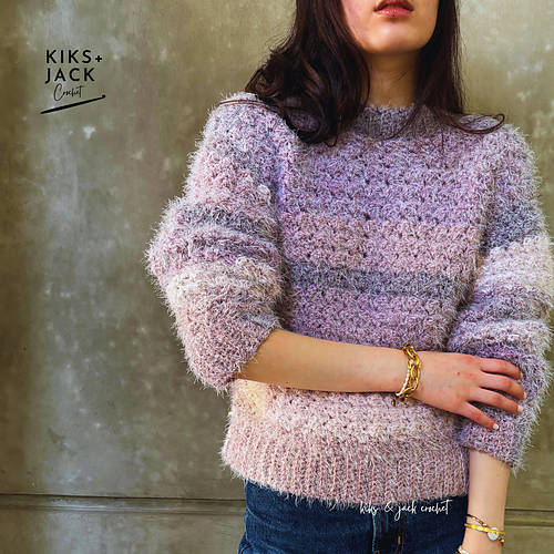 The Blackberry Fluffy Crochet Sweater photo 3