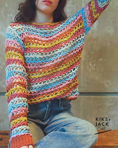 Colorful Crochet Mesh Top photo 2