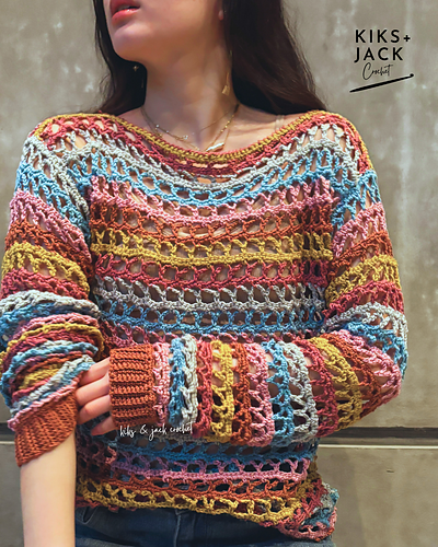 Colorful Crochet Mesh Top photo 3