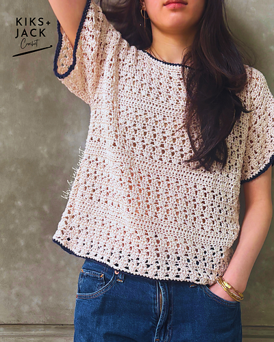 Draping Lace Crochet Tee
