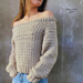 Wide Shoulder Crochet Sweater photo 4