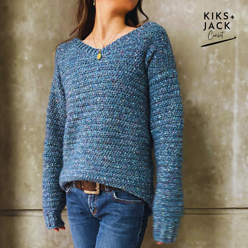 Your First Basic V Neck Crochet Sweater photo 2