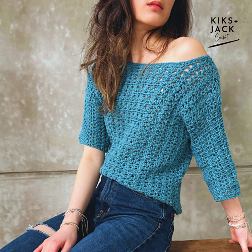 Colins Easy 3/4 Sleeve Crochet Top photo 3
