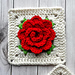 3D Rose Granny Square pattern 