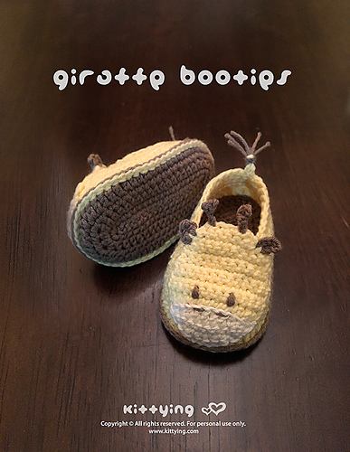 Ravelry: Giraffe Baby Booties pattern by Kittying Ying