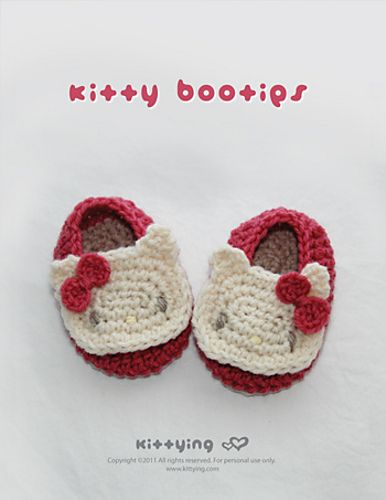 Ravelry: Hello Kitty Inspired Baby Booties pattern by Kittying Ying