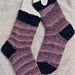 Contrast Ribbing Adult Fingering Short Row Sock pattern 