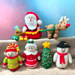 Christmas Santa Play Set Figures - Elf Snowman pattern