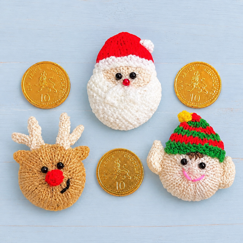 Christmas Coin Tree Decorations - Santa, Elf